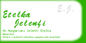 etelka jelenfi business card